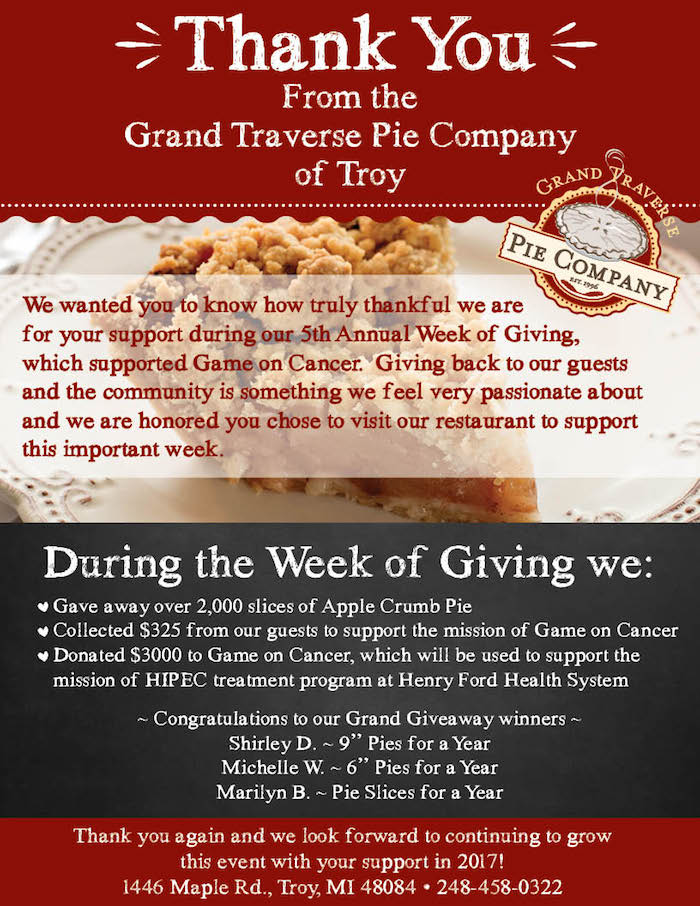 Annual Week of Giving Thank You Flyer